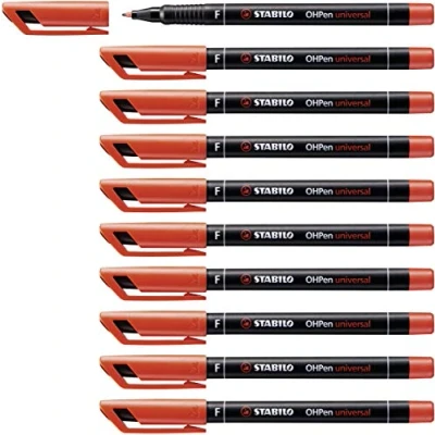 Abbildung von STABILO Folienstift OHPen universal permanent fein 10er Pack rot