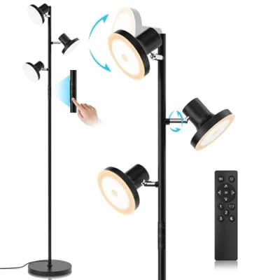 Abbildung von SIBRILLE Stehlampe Wohnzimmer 36W 2500LM LED Dimmbar mit Fernbedienung &amp; Berührung 2700K 6500K, 3 Licht Leselampe Stehleuchte Moderne Deckenfluter für Büro Hotel