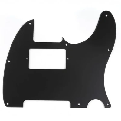 Abbildung von Musiclily 8 Löcher Humbucker Tele Pickguard Gitarre Schlagbrett für Fender American/Mexican Standard Telecaster Modern Style E Gitarre,1 lagig Mattschwarz