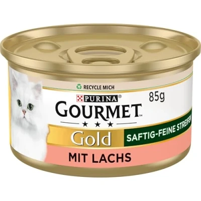 Abbildung von Gourmet Gold Saftig feine Streifen mit Lachs, Katzennassfutter 12x85g Dose