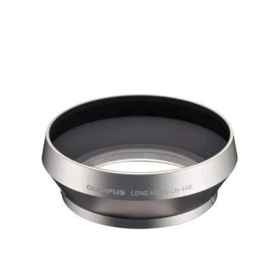 Abbildung von Olympus LH 48B Gegenlichtblende aus silbernem Metall für 17 mm f/1,8 MSC