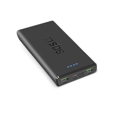 Abbildung von SBS PowerBank 10K Fast, 10.000 mAh Power Delivery, 22,5 W Schnellladung, Adaptive Fast Charge (AFC), Status LED, USB C, A, Ladegerät für iPhone, iPad, AirPods, Samsung, Tablet, Smartphone