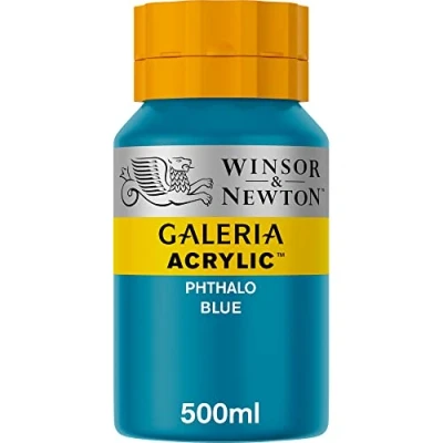 Abbildung von Winsor &amp; Newton 2150516 Galeria Acrylfarbe, hohe Pigmentierung, lichtecht, buttrige Konsistenz, 500 ml Topf Phthaloblau