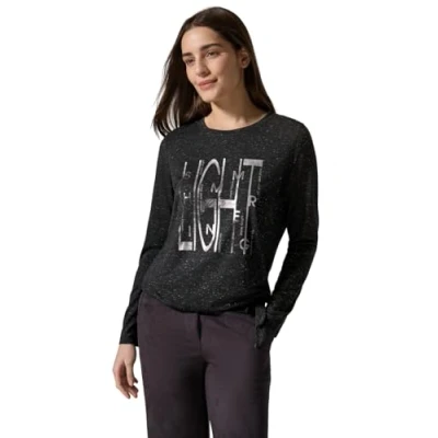 Abbildung von Cecil MIT Artwork Langarmshirt, Damen, Größe: Large, Schwarz