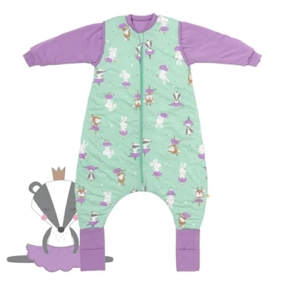 Abbildung von schlummersack Baby Schlafsack mit Füßen ganzjährig 2.5 Tog 70 cm Ballerina Beinen und verlängerten Bündchen für eine Körpergröße von 80cm Ganzjahres Arm
