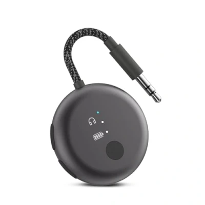 Abbildung von Avantree SoundJet R1 Flugzeug Bluetooth Adapter für Kopfhörer &amp; AirPods Flugreisen, aptX Adaptive, 20 Stunden Akkulaufzeit, Wireless Audio Transmitter mit Qualcomm Chip Metallic Schwarz