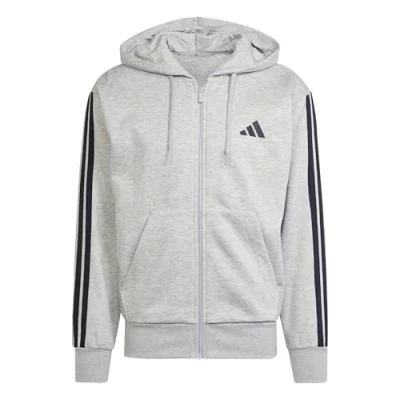 Abbildung von adidas Sportswear Essential Three Stripes Sweatjacke, Herren, Größe: XS, Medium grey heather/black