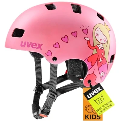 Abbildung von uvex kid 3 cc robuster Fahrradhelm für Kinder individuelle Größenanpassung optimierte Belüftung pink matt 55 58 cm