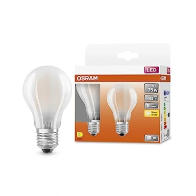 Abbildung von OSRAM LED Star Classic A75 Lampe für E27 Sockel, Birnenform, mattes Glas, 1055 Lumen, warmweiß (2700K), Ersatz herkömmliche 75W Glühbirnen, nicht dimmbar, 2er Pack, White