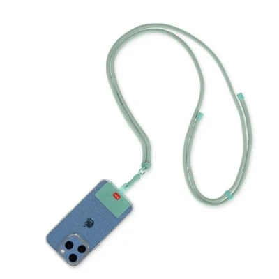 Abbildung von LEGAMI Always Together, Smartohone Laynard, verstellbares Umhängeband mit Metallhaken, sicherer Verschluss, Aufkleber, Milk &amp; Mint, 70 cm