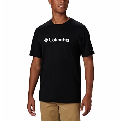 Abbildung von Columbia CSC Basic Logo Short Sleeve Kurzarm Outdoor Wanderhemd für Herren, Schwarz, M