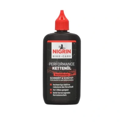 Abbildung von NIGRIN Bike CARE E Kettenöl, 100 ml Flasche, Fahrradkettenöl, verringert Reibung, macht Fahrradketten leichtläufig