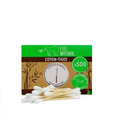 Abbildung von Feel Natural Wattestäbchen, Bambus, Weiß, 500 Stück