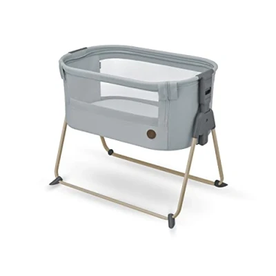 Abbildung von Maxi Cosi Tori 2 in 1 Beistellbett, Krippe, 0 bis ca. 6 Monate, 09 kg, kompakt zusammenklappbar, leicht, 5 Höhenstufen, tragbares Beistellbett mit atmungsaktivem Netzgewebe, Beyond Grey