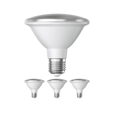 Abbildung von ledscom.de 4 Stück E27 LED Leuchtmittel, PAR30 kurzer Hals, weiß (4200 K), 13 W, 1025lm, 43, Reflektorspiegel (silber)