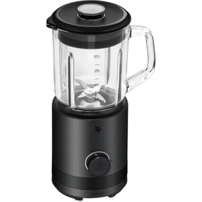 Abbildung von WMF Küchenminis Standmixer 0,8l, Smoothie Maker 400 Watt, Blender aus Cromargan Edelstahl, klein mit Glaskrug, 5 Geschwindigkeiten, Pulse Funktion, perfekt für 1 2 Portionen, schwarz