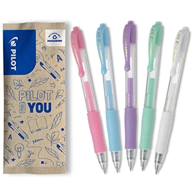 Abbildung von PILOT G2, Gelschreiber, (Pastellpink, blau, violett, grün, Weiß), 1 stück (5er Pack)