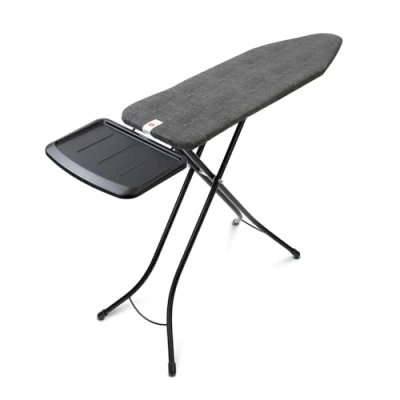 Abbildung von Brabantia Bügelbrett B für Dampferzeuger Extra großer Metallständer Höhenverstellbar Solider Vierfußrahmen Leicht versetzbar Geräte bis zu 40 x 22 cm Denim Black 124 38