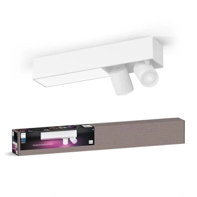 Abbildung von Philips Hue White &amp; Color Ambiance Centris 2 er Spotleuchte, dimmbar, 16 Mio. Farben, steuerbar via App, kompatibel mit Amazon Alexa, weiß
