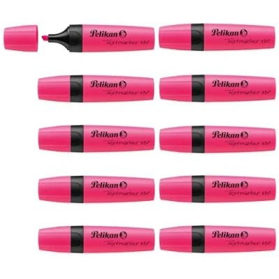 Abbildung von Pelikan 814102 Textmarker 490, Leuchtrosa, 10 Stück in Faltschachtel