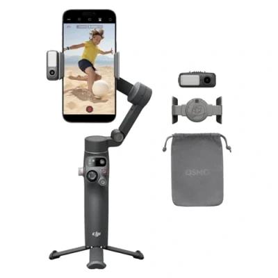 Abbildung von DJI Osmo Mobile 7P Gimbal Stabilisator für iPhone, Android, Natives Tracking, Beleuchtung, 3 Achsen Smartphone Gimbal, schneller Start, EIN klick Bearbeitung, integrierter Verlängerungsstab &amp; Stativ