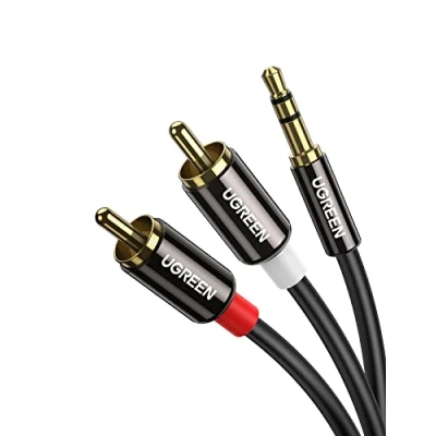 Abbildung von UGREEN Klinke auf Cinch Kabel 3,5mm Chinch Stereo Audio für TV, PC, Handy, MP3 Player, Lautsprecher, Heimkino, Autoradio, Tablet, Verstärker, Soundbar usw. (1m)