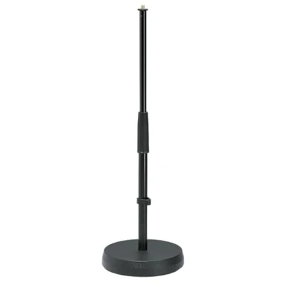 Abbildung von K&amp;M 233 Tischstativ Schwarz Stufenlos verstellbare Höhe 35,5 58 cm 3/8“ Gewindeanschluss, Trittschalldämpfung