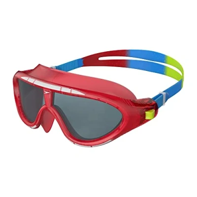 Abbildung von Speedo Unisex Kinder Junior Biofuse Rift Schwimmbrille, Lava Rot/Japan Blau/Smoke, Einheitsgröße