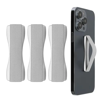 Abbildung von kwmobile Smartphone Fingerhalter 3 Set Handy Halter Griff Halterung Einhandbedienung 3X Handyhalter in Silber