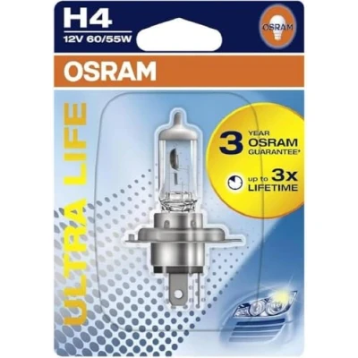 Abbildung von Osram ULTRA LIFE, H4, Halogen Scheinwerferlampe, Einzelblister, white