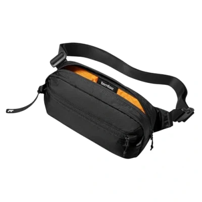 Abbildung von tomtoc 3,5 Liter Sling Bag für Herren Damen, Anti Diebstahl Umhängetasche Bauchtasche Brusttasche mit RFID Schutz, Wasserabweisend Leicht Gürteltasche Crossbody Alltag Reise, Schwarz