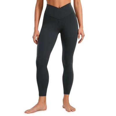 Abbildung von CRZ Yoga Damen Butterluxe Cross Waist Workout Leggings V High Waisted Bauchkontrolle Gym 64cm Melanit 38