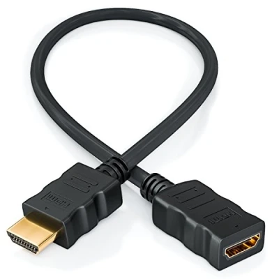 Abbildung von deleyCON 0,5m HDMI Verlängerung Kabel Kompatibel zu 2.0a/b/1.4a UHD 4K HDR 3D 1080p 2160p ARC High Speed mit Ethernet Schwarz