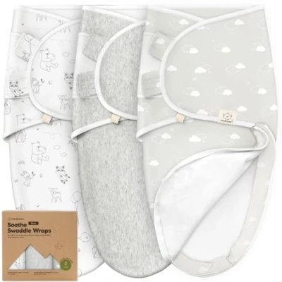 Abbildung von 3 Pack Pucksack Baby 6 monate Bio Baumwolle Pucktuch Baby, Ergonomische Schlafsack Neugeboren, Reißverschluss, Leicht zu wechselnde Babyschlafsack, Neugeborene Wickeltuch (Aspire L)
