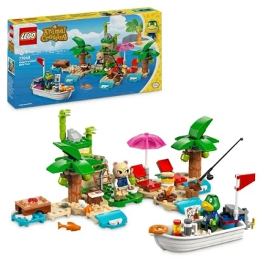 Abbildung von Lego Animal Crossing Käptens Insel Bootstour, kreatives Spielzeug für Kinder mit 2 Minifiguren aus der Videospielreihe, darunter Huschke, Geschenk Mädchen und Jungen ab 6 Jahren 77048