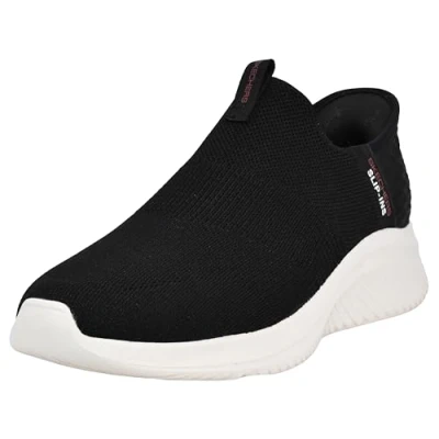 Abbildung von Skechers Herren Ultra Flex 3.0 Smooth Step Sneakers,Sports Shoes, Black Knit Red Trim, 42 EU