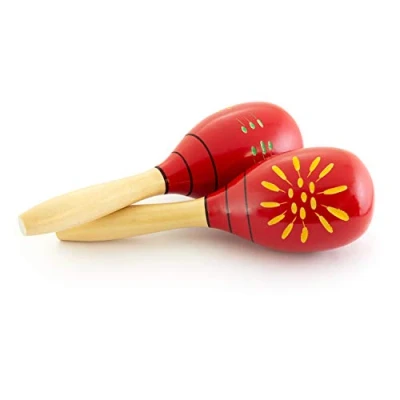 Abbildung von TIGER verzierte Holz Maracas, Rot