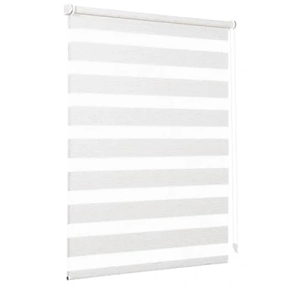 Abbildung von Sekey Doppelrollo Klemmfix ohne Bohren für Fenster, 40 cm breit, Duo Rollo Jalousie Sonnenschutz, 40x130cm, Leinen