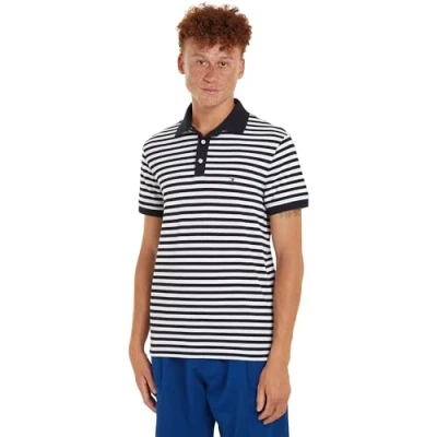 Abbildung von Tommy Hilfiger SLIM Poloshirt, Herren, Größe: XL, Desert sky/white