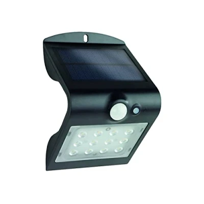 Abbildung von REV Außenlampe mit Bewegungsmelder Solarlampe für außen 1200mAh Li Ion Akku LED Strahler wasserdicht IP65, 1,5W schwarz