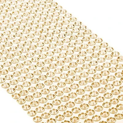 Abbildung von Movoja Goldene Strasssteine runde Glitzersteine 504 Stück 6 mm selbstklebend zum Verzieren und Basteln Schmucksteine aufkleben Steinchen Dekosteine Bastelsteine Gold