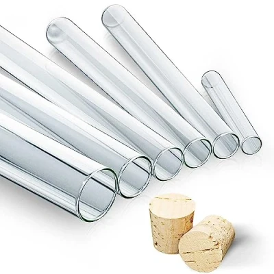 Abbildung von Tuuters 25 x Reagenzglas aus Laborglas mit Natur Korken ✪ Premium Line Starkwandig (160 ø 16 mm)