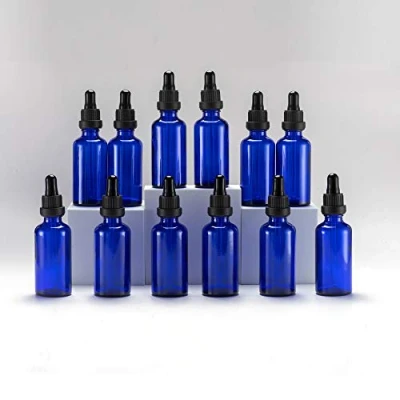 Abbildung von YIZHAO Pipettenflasche 50ml Blau, Apothekerflasche mit [Dropper Pipette Glas], Tinktur Flaschen für Ätherische Öl,Parfümöle,Aromatherapie,Düfte,Flüssigkeit 12Pcs