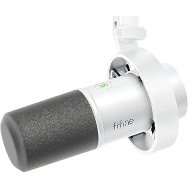 Abbildung von FIFINE XLR Studio Mikrofon Dynamisches, USB Microphone PC für Streaming Podcast Gaming, PS4/5 Mac Mixer Soundkarten Weiß