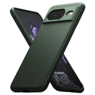 Abbildung von Ringke Onyx Case Kompatibel mit Google Pixel 8 Hülle, Verbesserte Griffigkeit Rutschfestes Mattierte TPU Handyhülle für 5G (2023) Dark Green