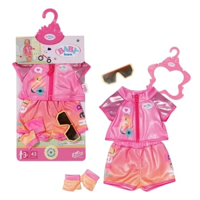 Abbildung von BABY born Fahrrad Kleidung mit Brille und Handschuhen für 43 cm Puppen, 835876 Zapf Creation