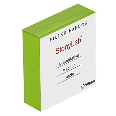 Abbildung von stonylab Quantitative Filterpapier Kreise, Zellulose mit 56mm Durchmesser und Einer Filtrationsgeschwindigkeit von 20 Mikron, Packung 100 Stück