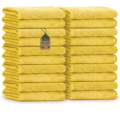 Abbildung von NatureMark 20er Spar Pack Frottier Gästetücher, 30 x 50 cm, 100% Baumwolle, Gelb