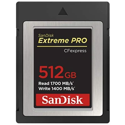 Abbildung von SanDisk Extreme Pro CFexpress Speicherkarte Typ B 512 GB (1.700 MB/s Lesen, 1.400 Schreiben, RescuePRO Deluxe, ruckelfreie RAW Videos, 4K, XQD Kompatibilität)