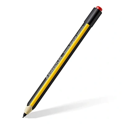 Abbildung von Staedtler Noris digital jumbo 180J 22. EMR Stylus mit weichem Radierer. Eingabestift für Schreiben, Zeichnen und Radieren (4.096 Druckstufen, 0.7 mm Spitze), Gelb Schwarz